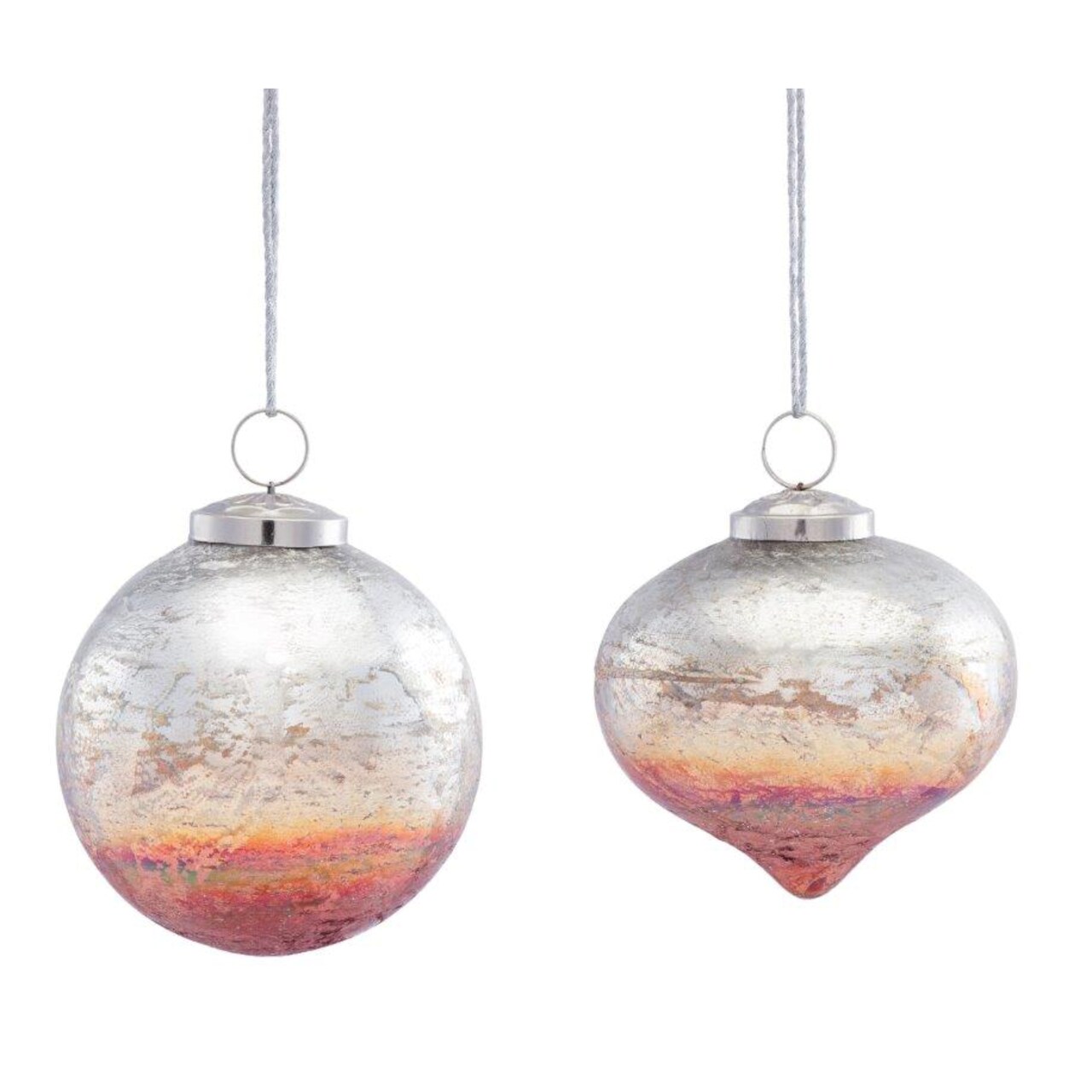 Melrose Glass Christmas Ornaments - 5" (130mm) - Multi-Color - 6ct